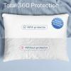 image100 Cotton 4Pack Pillow Protectors with Zipper Queen Size  100 Resistant to Stains Dust ampamp Dirt  Washable Covers for Increased Pillow LifespanCotton