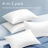 image100 Cotton 4Pack Pillow Protectors with Zipper Queen Size  100 Resistant to Stains Dust ampamp Dirt  Washable Covers for Increased Pillow LifespanCotton