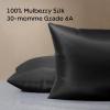 imageNiagara 100 Mulberry Silk Pillowcase  30 Momme Silk Pillow case for Hair and Skin  Grade 6A Silk Pillow Cases with Zipper  Soft ampamp Cooling Beige Silk Pillowcase Queen Size 20quotx30quotBlack