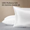 imageNiagara 100 Mulberry Silk Pillowcase  30 Momme Silk Pillow case for Hair and Skin  Grade 6A Silk Pillow Cases with Zipper  Soft ampamp Cooling Beige Silk Pillowcase Queen Size 20quotx30quotWhite