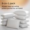 imageNiagara 4 Pack King Pillow Protectors with Zipper Premium Cotton Sateen Blend Tight Weave Lab Tested Non Noisy Zip Covers Breathable Non Crinky 20x36 InchesQueen