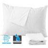 imageNiagara Waterproof Pillow Protectors Standard 4 Pack Cotton Terry 100 Waterproof Zippered White Pillow Encasement Washable Long Life SoftKing