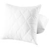 imageQuilted Pillow Protectors King Pair 20x36 Inches Extra Soft Thick Ultra Plush White Zippered Set of 2 Size EncasementKing