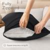 imageUltra Soft Pillow Protectors with Zipper King Size  Set of 12 Breathable Pillow Covers  100 Protection Against Stains Dust ampamp Dirt  Machine Washable WhiteBlack