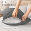 imageUltra Soft Pillow Protectors with Zipper King Size  Set of 12 Breathable Pillow Covers  100 Protection Against Stains Dust ampamp Dirt  Machine Washable WhiteGray