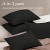 imageUltra Soft Pillow Protectors with Zipper King Size  Set of 12 Breathable Pillow Covers  100 Protection Against Stains Dust ampamp Dirt  Machine Washable WhiteBlack