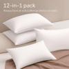imageUltra Soft Pillow Protectors with Zipper King Size  Set of 12 Breathable Pillow Covers  100 Protection Against Stains Dust ampamp Dirt  Machine Washable WhiteWhite