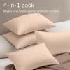 imageUltra Soft Pillow Protectors with Zipper King Size  Set of 12 Breathable Pillow Covers  100 Protection Against Stains Dust ampamp Dirt  Machine Washable WhiteBeige