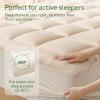 imageUltra Soft Twin Size Mattress Topper  Viscose Made from Bamboo Pillow Top Mattress Pad for Back Pain Relief  Naturally Cooling for Hot Sleepers WhiteBeige