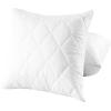 imageWaterproof Quilted Pillow Protectors King Ultra Soft Thick Pair 20x36 Inches Brushed Ultra Plush White Zippered Set of 2 Size EncasementWhite