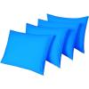 image4 Pack Waterproof Blue Pillow Protectors Standard 20x26 Inches Smooth Zipper Premium Encasement Covers Quiet Cases SetBlue
