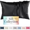 imageNiagara 100 Mulberry Silk Pillowcase  30 Momme Silk Pillow case for Hair and Skin  Grade 6A Silk Pillow Cases with Zipper  Soft ampamp Cooling Beige Silk Pillowcase Queen Size 20quotx30quotBlack