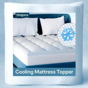 imageNiagara Microfiber Twin Mattress Topper  Pillow Top Mattress Cover Quilted Fitted Cooling Topper for Back Pain Deep Pocket Fits 20 Inches 39x75 InchesCalifornia King