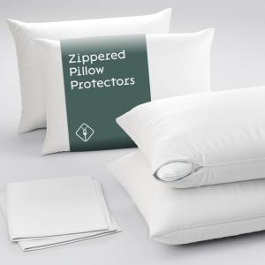 imageUltra Soft Pillow Protectors with Zipper King Size  Set of 12 Breathable Pillow Covers  100 Protection Against Stains Dust ampamp Dirt  Machine Washable WhiteWhite