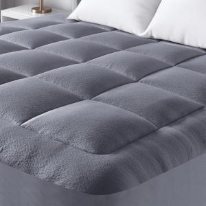 imageUltra Soft Twin Size Mattress Topper  Viscose Made from Bamboo Pillow Top Mattress Pad for Back Pain Relief  Naturally Cooling for Hot Sleepers WhiteGrey