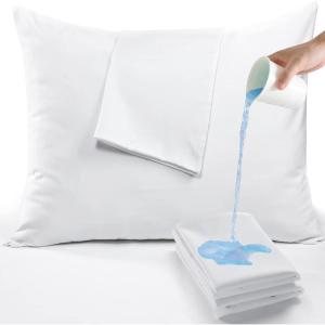 imageWaterproof Quilted Pillow Protectors King Ultra Soft Thick Pair 20x36 Inches Brushed Ultra Plush White Zippered Set of 2 Size EncasementWhite
