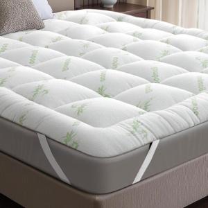 imageNiagara Mattress Topper King  Cooling Breathable Pillow Top Mattress Pad for Back Pain Relief  Deep Pocket Topper Fits 820 Inches MattressBamboo Viscose